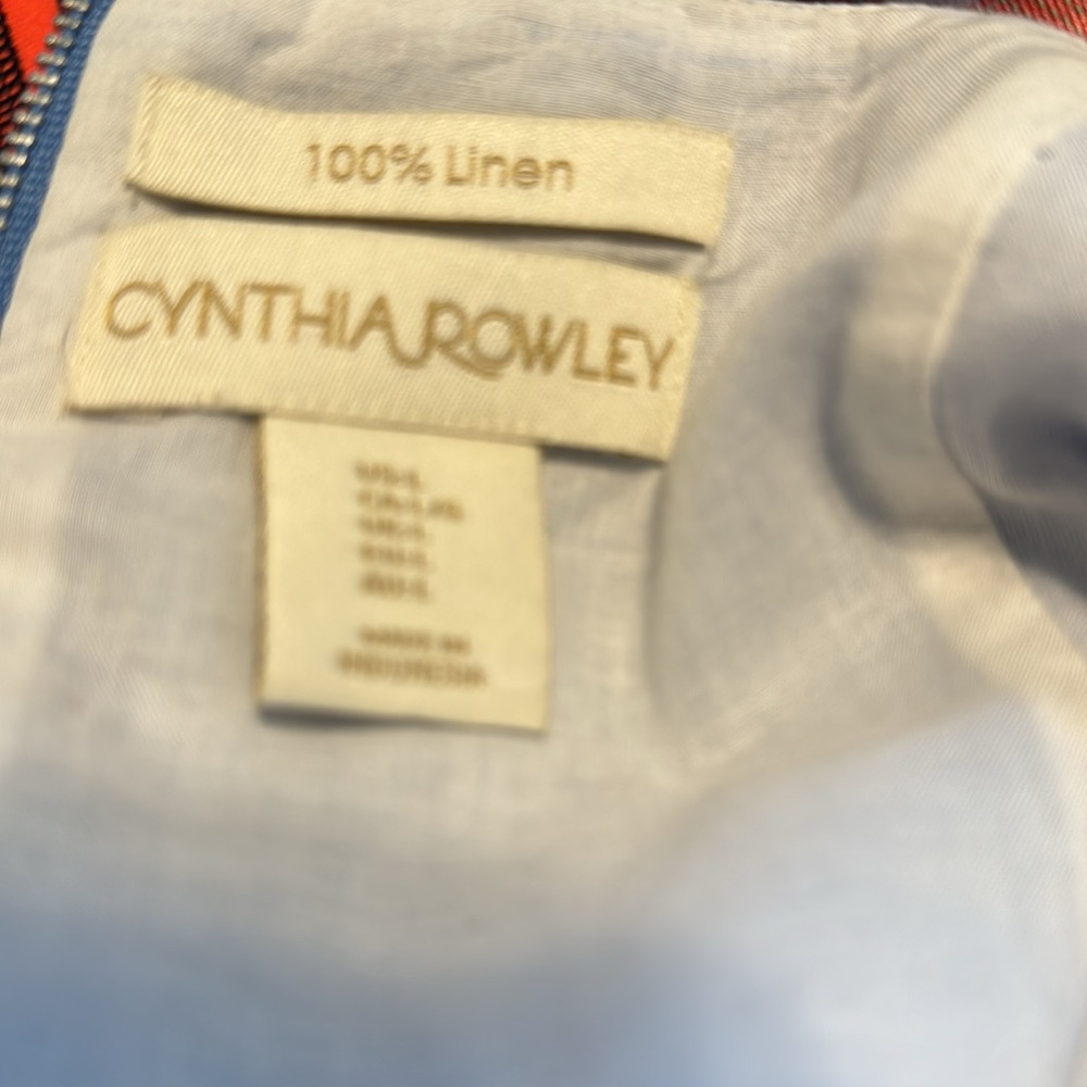 Cynthia Rowley linen colorful dress L - Picture 6 of 6